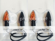 2 COPPIE FRECCE NERE INDICATOR GAMBO CORTO OMOLOGATE UNIVERS FANTIC MOTOR GT 50