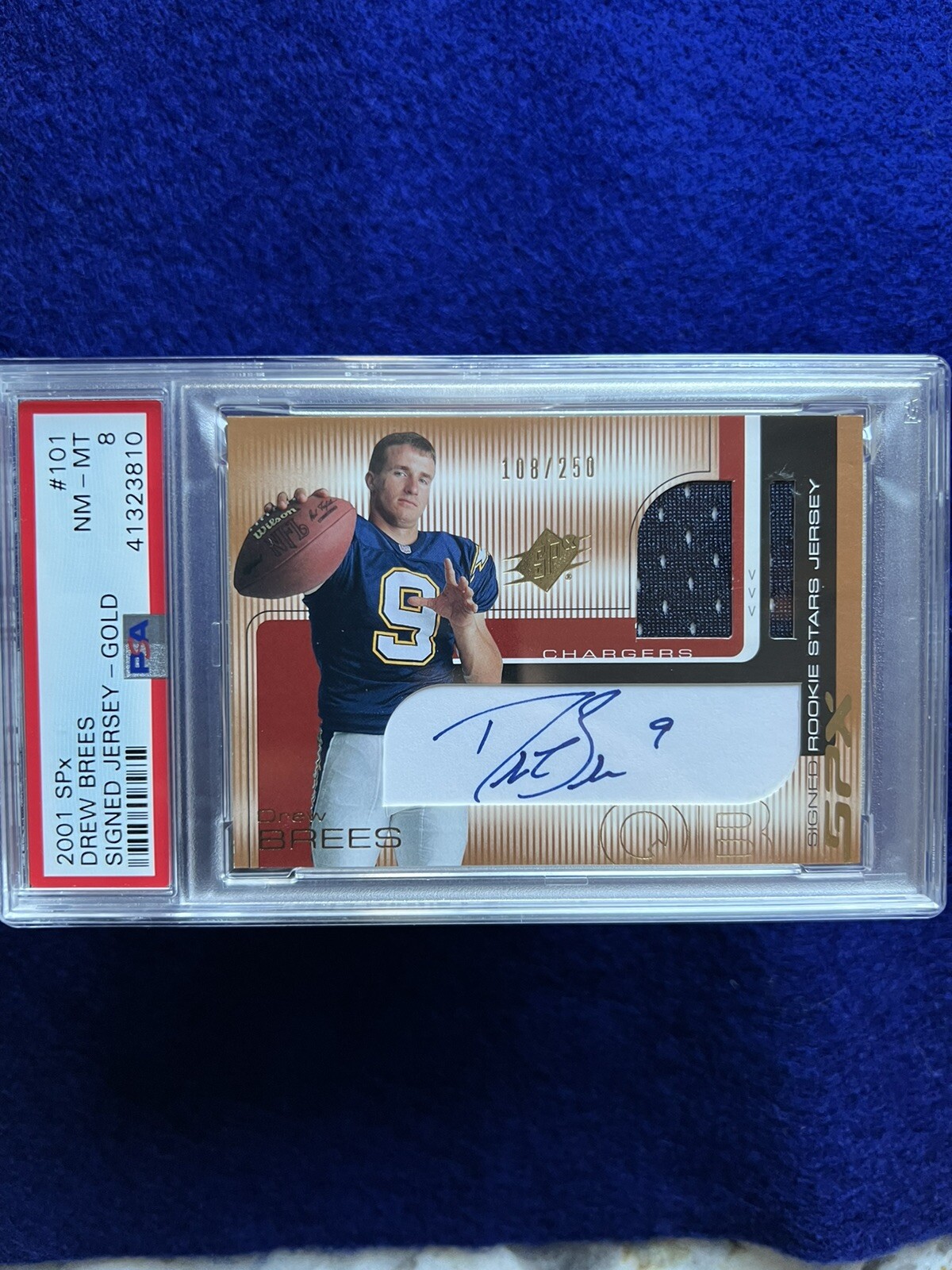 Drew Brees Spx #101 Signed Jersey-Gold