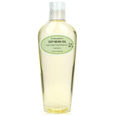 DR ADORABLE PURE ORGANIC SOY BEAN OIL COLD PRESSED 2 OZ 4 OZ 8 OZ-128 FL. OZ