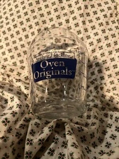 Vtg Anchor Hocking Glass Measuring Cup Oven Basics 1 Cup + Metric Blue Letters 