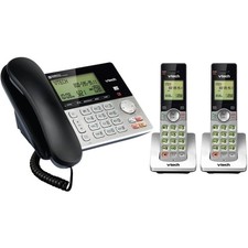 VTech DECT 6.0 Expandable Corded/Cordless Answering System w/ 2 Handsets