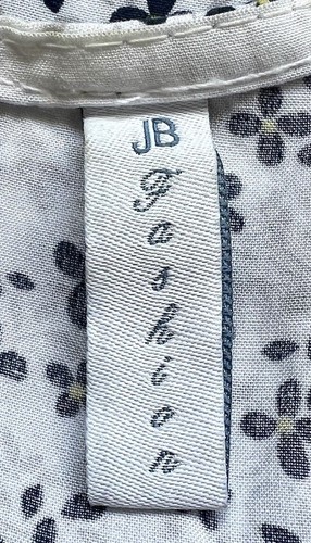 Ladies JB Fashion Uk 12 White Floral Sleeveless Spring/Summer Knee Length Dress - Picture 2 of 7