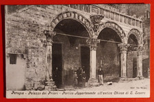 CARTOLINA PERUGIA PALAZZO DEI PRIORI PORTICO ANTICA CHIESA DI S. SEVERO ( C 87 )