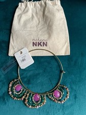 NUEVO CON ETIQUETAS NKN Nekane Chandi Declaración Gargantilla Collar Piedras Naturales Magenta