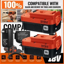 2Pack 18V for Black&Decker HPB18 18 Volt Battery /Charger HPB18-OPE 244760-00