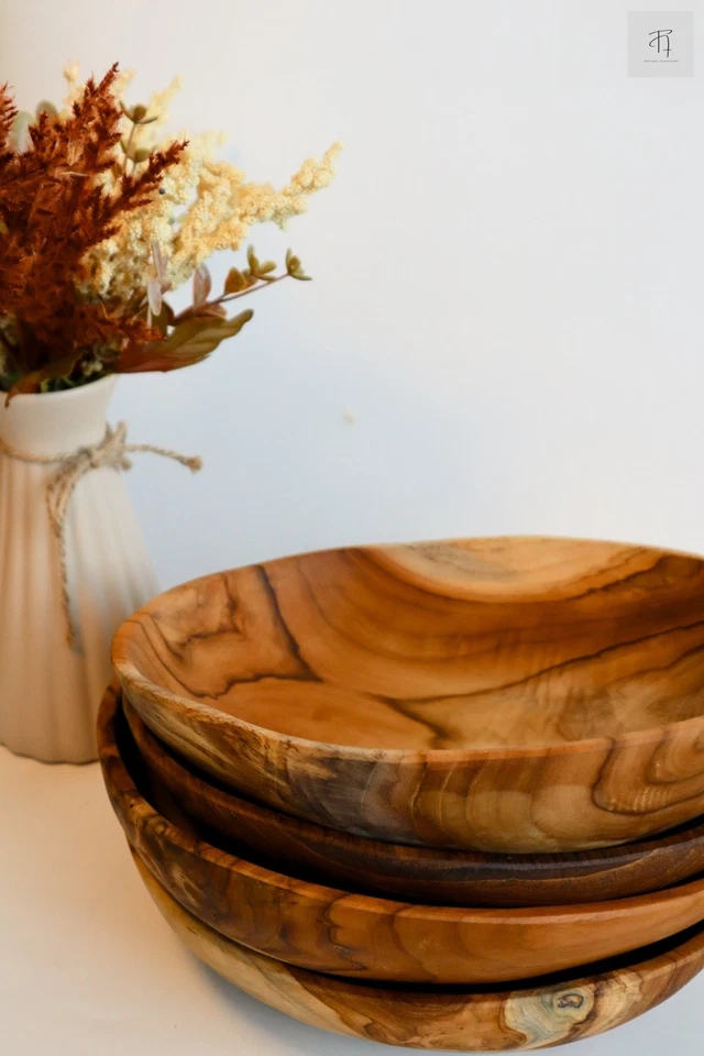Handcrafted Teakwood Salad Bowl – Rustic, Durable & Eco-Friendly - Image 2 of 4