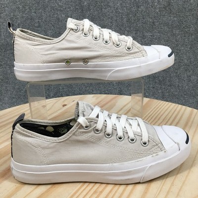 Converse Jack Purcell Shoes Mens 5.5 Womens 7 Casual Low Top Sneakers Gray White