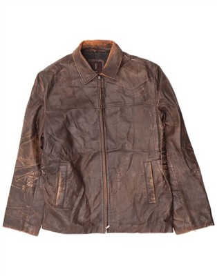 Conbipel Mens Leather Jacket IT 52 XL Brown Leather BV01