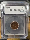 1939-S 1C RD Lincoln Wheat One Cent ICG MS65RD