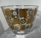 Vtg 1960s Culver “Carnival” Turquoise & 22K Gold Ice/Dip Bowl Nice Condition