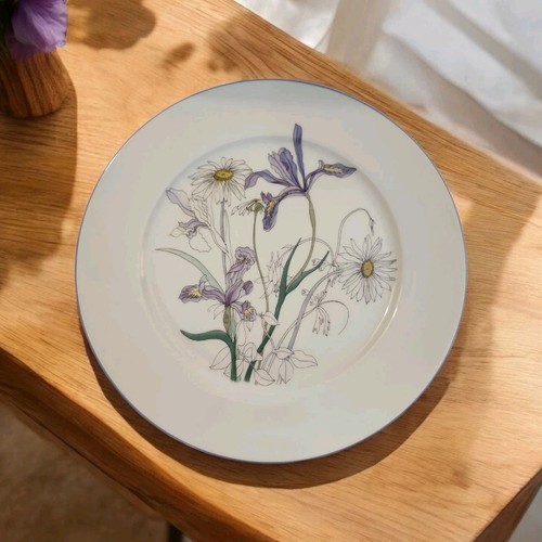 Vtg 2 Block Spal Hillside Dinner Plates Mary Lou Goertzen Watercolors 10.5"D EC 