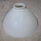 Vintage Waffle White Milk Glass 5.5" H x 10” D Torchiere Lamp Shade 2.75" Fitter