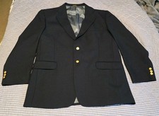 Men's Blazer Jacket Full Lined Navy Blue With Brass Buttons.