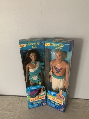 Pocahontas & John Smith Disney Dolls Color Splash Barbie-Lot 2 New & Sealed