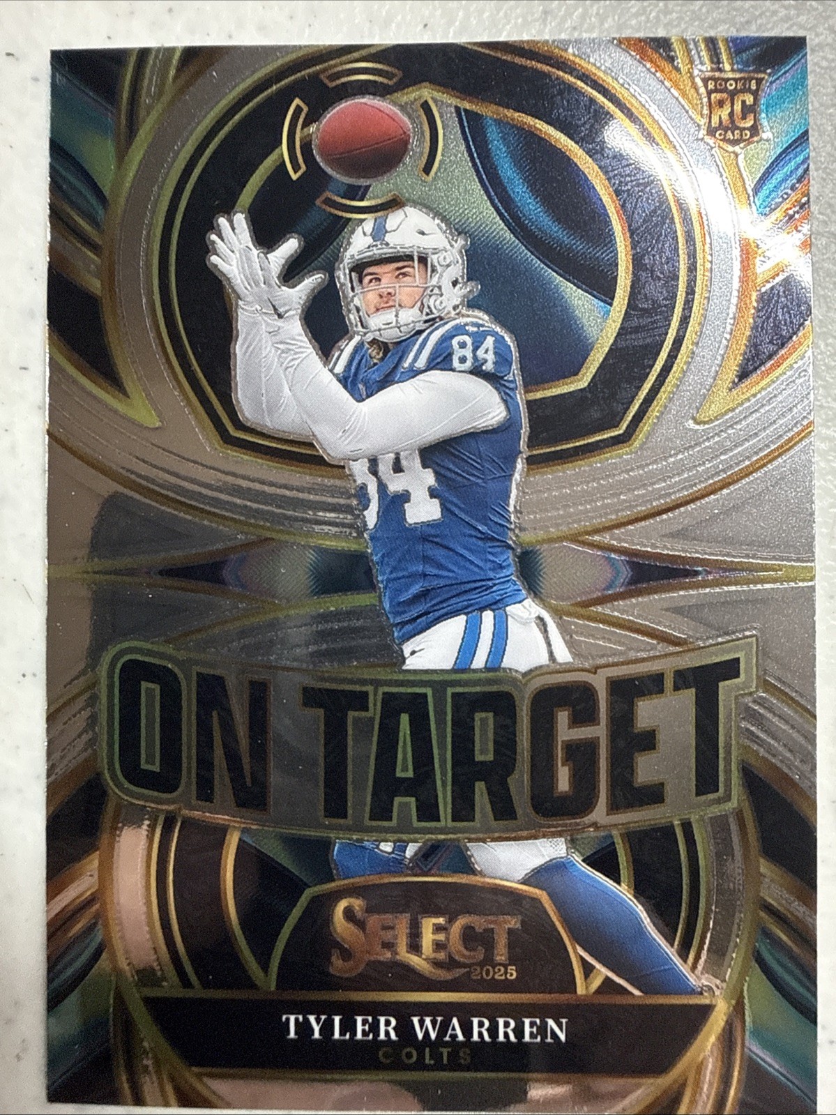 Tyler Warren 2025 Panini Select On Target Silver Prizm Rookie - Colts