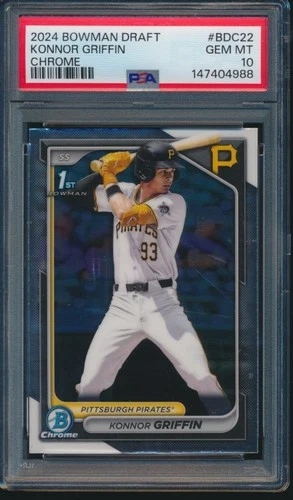PSA 10 KONNOR GRIFFIN 1st 2024 Bowman Chrome Draft PIRATES Rookie RC GEM MINT