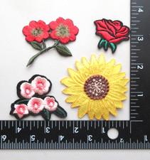 FLOWER IRON ON PATCHES FOR JACKETS VEST HATS CLOTHING HANDBAGS CRAFTS BACKPACKS