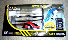 New SKY ROVER NAVIGATOR Red Helicopter Indoor Radio Remote Control USB Charging