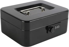 Xydled Steel Cash Box Safe with Combination Lock,Money Safe Box with Removable C