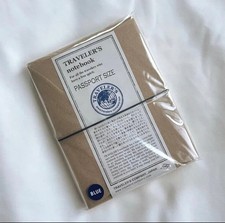 TRAVELER'S COMPANY Notebook Passport Size Blue Leather Cover Japan New