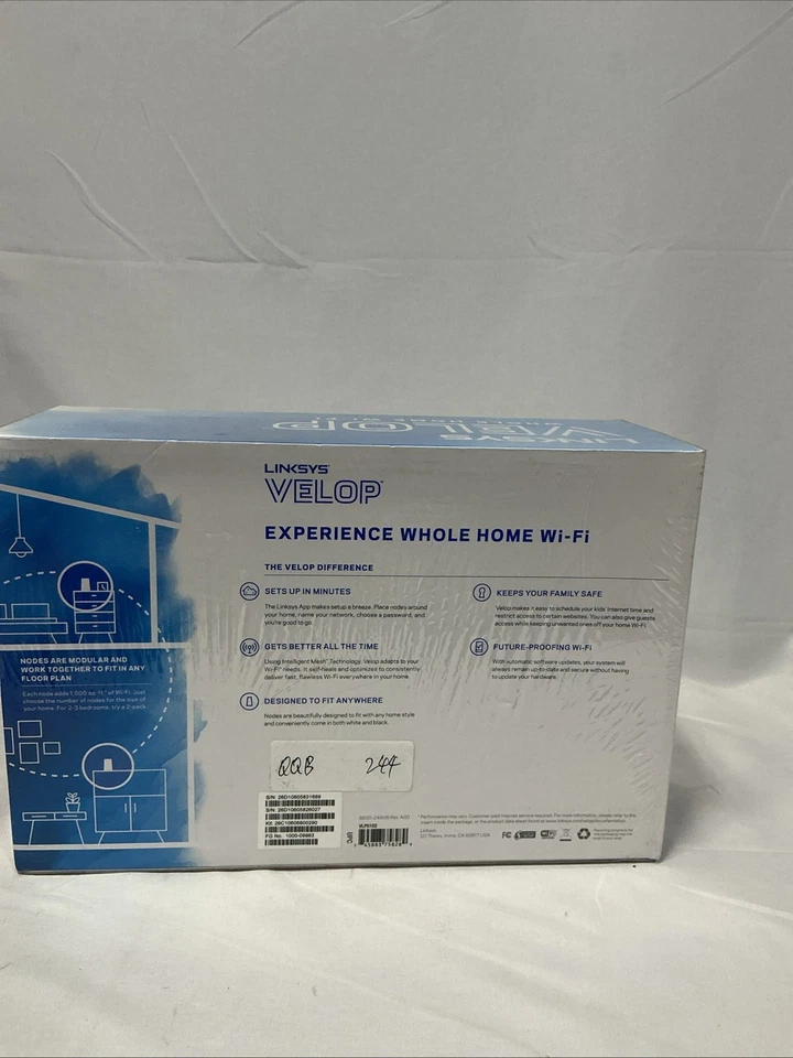 Linksys AC2400 867 + 300 Mbps Velop Intelligent Mesh WiFi System - White - Image 3 of 4