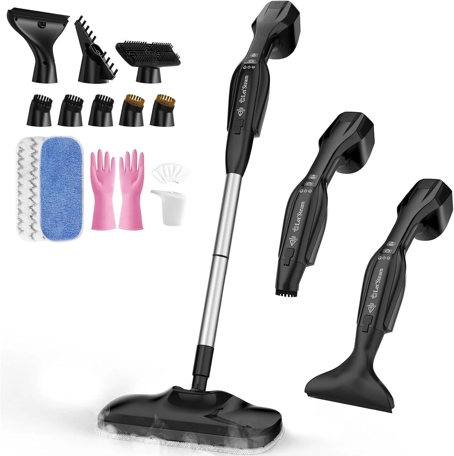 Let'Steam 17 in 1 Steam Mop with Detachable Handheld Steam Cleaner
