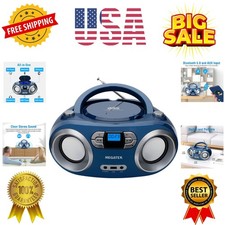 Portable CD Player Boombox with FM Radio, Bluetooth, USB Port, AUX Input, and...