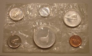 6 piece 1967 SILVER Mint Set of Canada  Gem BU 1 + troy oz ASW SEALED as Issued