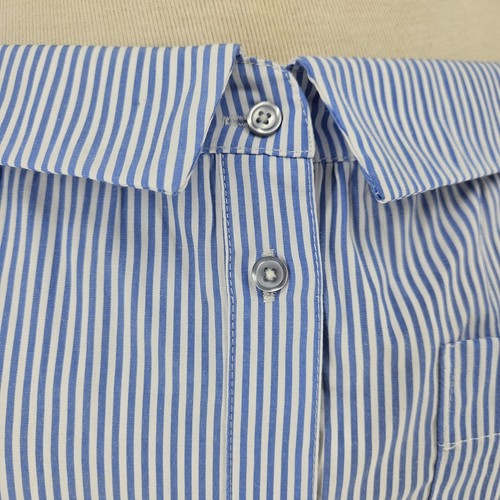 New York & Co Herren Hemdkleid blau gestreift schulterfrei Langarm neu ohne Etikett Small - Bild 4 von 10