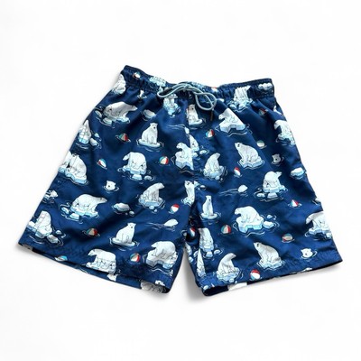 Broken Threads Boys Swim Trunks Sz S Navy Polar Bear Beach Ball Print Shorts