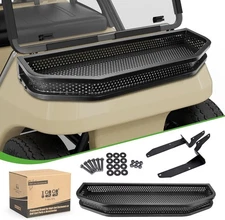 10L0L Golf Cart Front Clay Basket Cargo Rack Dash Storage for Club Car DS, Black