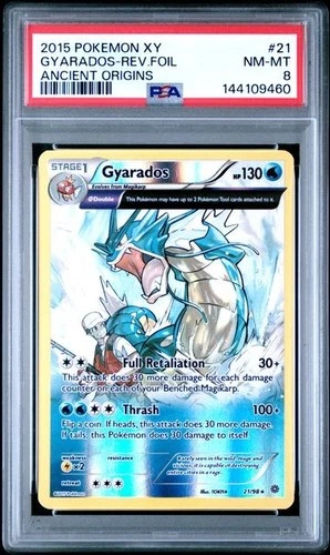 PSA 8 GYARADOS 21 REVERSE FOIL ANCIENT ORIGIN XY POKEMON NM- MINT