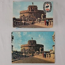 Vtg Rome Puzzle Bantam Pocket Jaymar Ponte S Angelo Statue Triple Thic Complete 