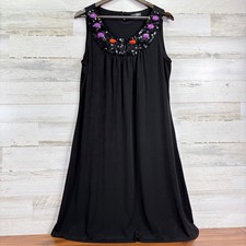 Voir Voir Black Sleeveless Embellished Sequin Dress Party Cocktail Evening Sz 16