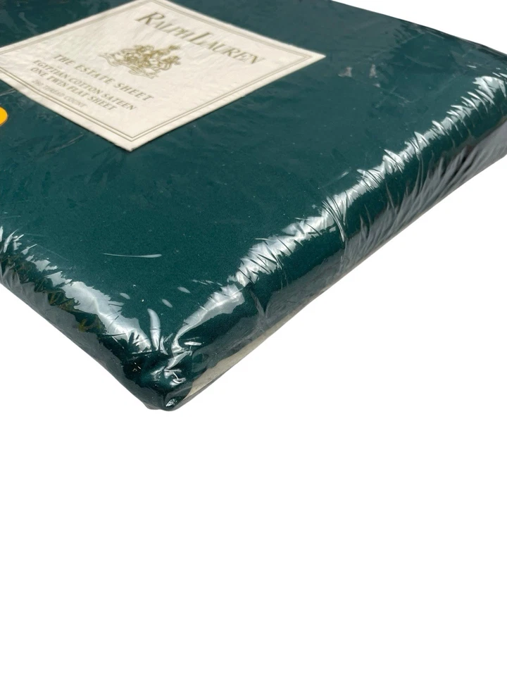 Lençol Ralph Lauren The Estate duplo plano floresta verde algodão egípcio acetinado - Imagem 4 de 4