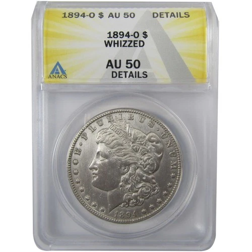1894 O Morgan Silver Dollar AU 50 Details ANACS $1 Coin SKU:I25491