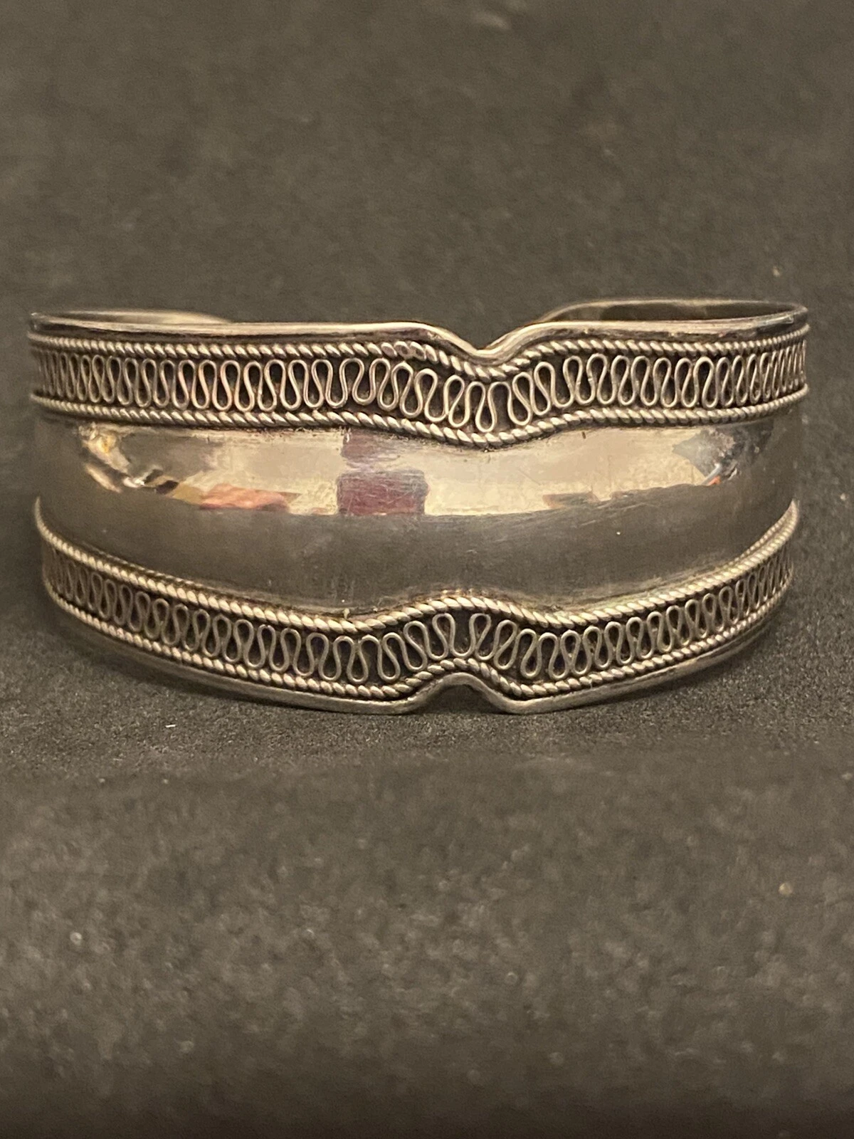 VALENTINO Bracciale fatto a mano largo pizzo Sukawati argento sterling 925 30 g