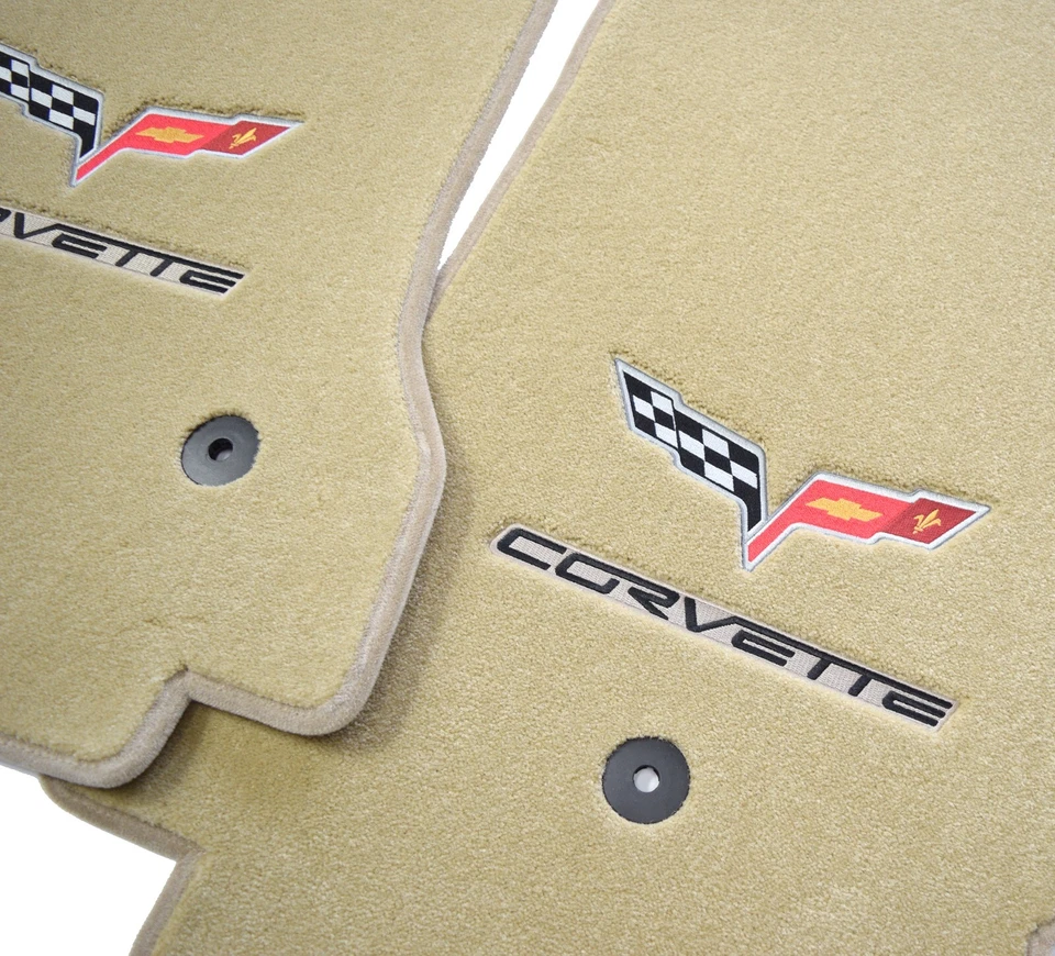Late 2007-2013 Chevrolet Corvette C6 Floor Mats Cashmere Premium 32oz Up-Grade - Imagem 3 de 4