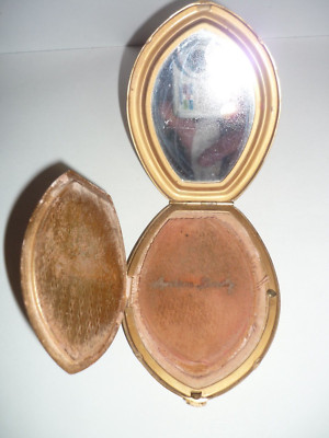 Vintage Art Deco Elgin American Beauty Gold tone Balloon Shape Compact