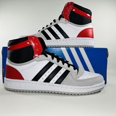 adidas Men's Top Ten RB Red Black White Basketball Shoes Athletic