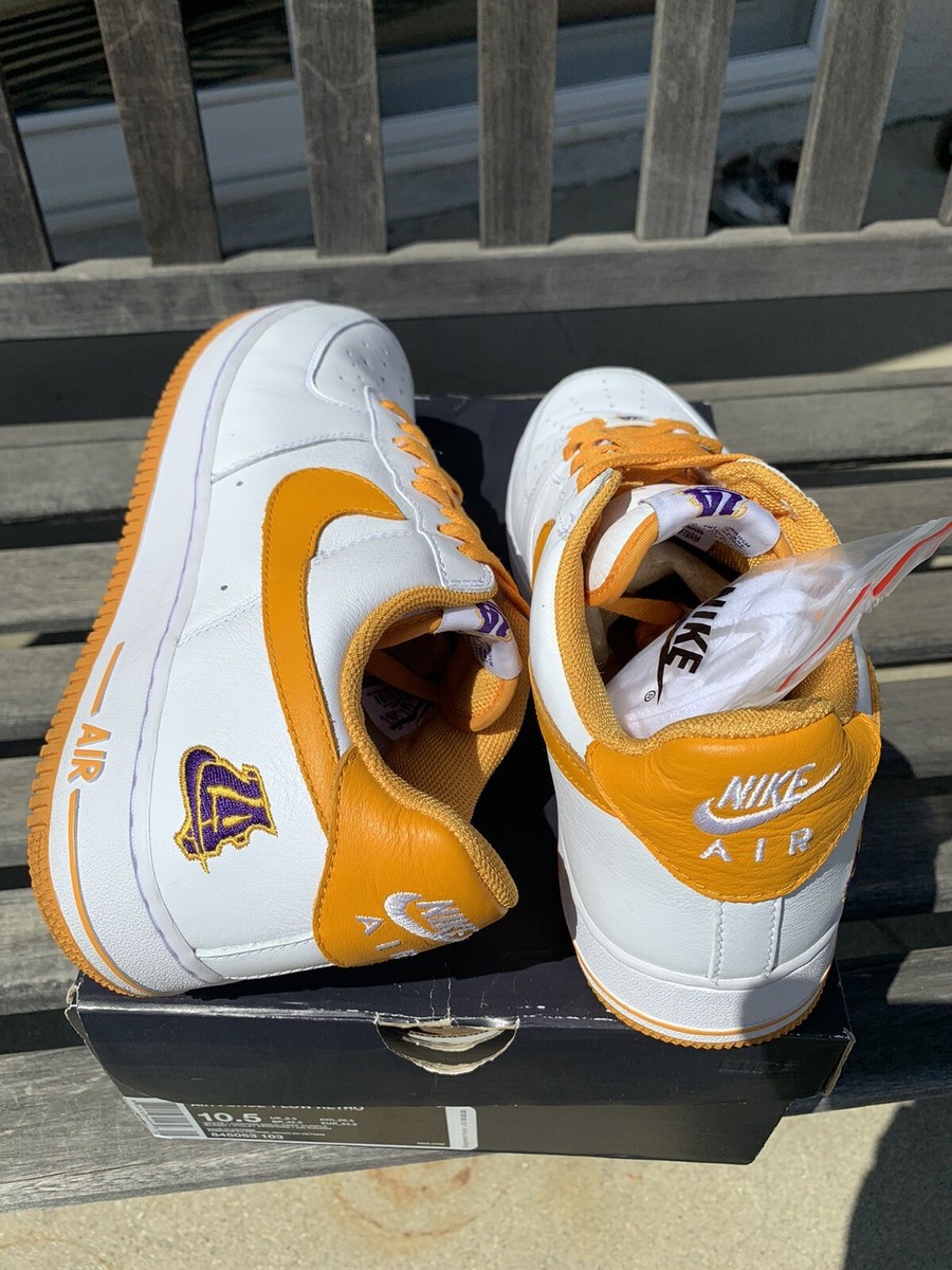 NIKE AIR FORCE 1 LOW RETRO LA Lakers KOBE BRYANT Size 10.5 NIKE AIR FORCE 1 LOW RETRO LA Lakers KOBE BRYANT Size 10.5