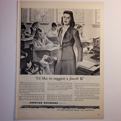 Vintage 1946 American Railroads - Vintage Magazine Ad - Frameable