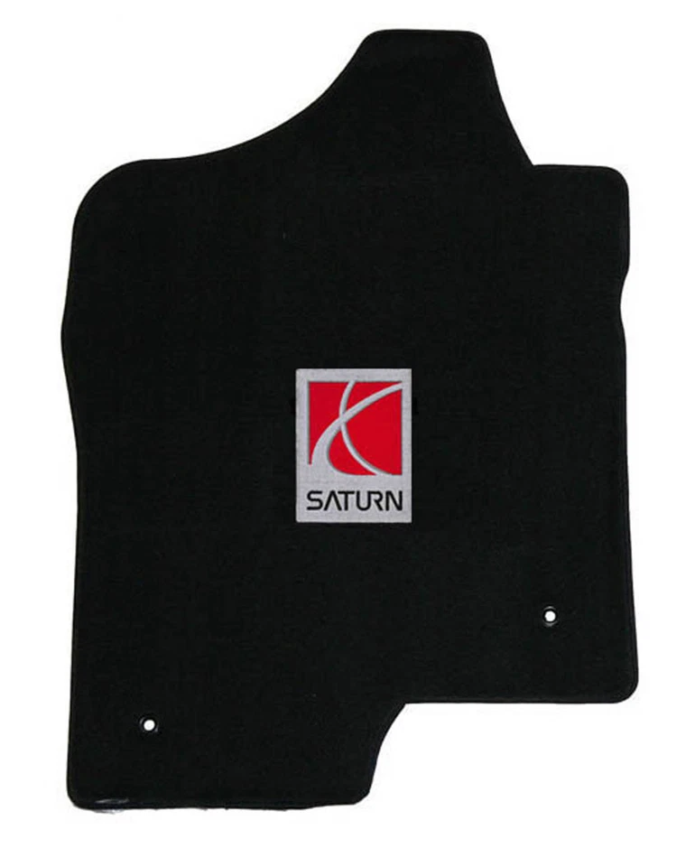 ¡NUEVO! Alfombrillas negras para Saturn con logotipo bordado, juego de 2 piezas delanteras, par Foto 4 de 4