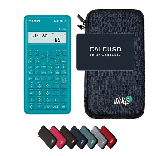 Casio fx-220 Plus 2nd edition inkl. WYNGS Schutztasche Blau - Wissenschaftlicher