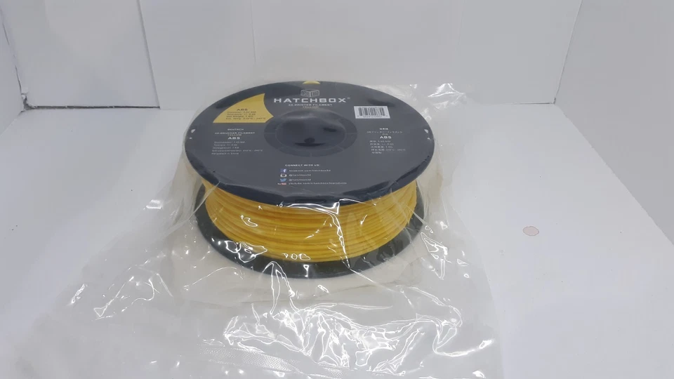 HATCHBOX ABS 3.00 mm 3D Printer Filament in Yellow, 1kg Spool - Image 3 of 4
