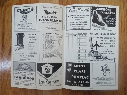DETROIT RED WINGS vs CHICAGO BLACK HAWKS 1964-65 PLAYOFFS Program GORDIE HOWE - Afbeelding 3 van 3