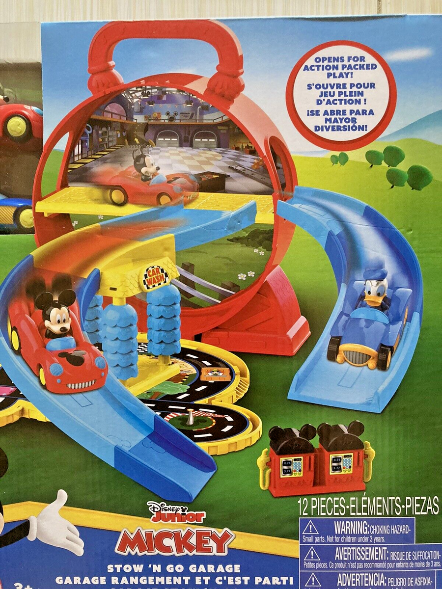 Disney Junior Mickey Stow 'N Go Garage Figure and Vehicle NEW 3+