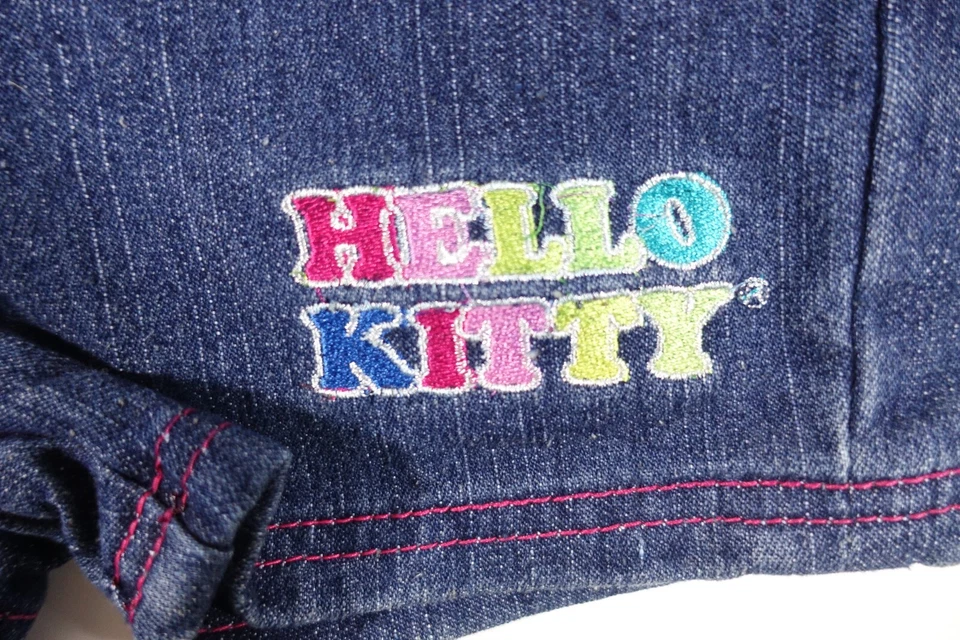 Pantalones Cortos Jeans Hello Kitty Niñas 5 Algodón Poliéster Spandex Cintura Ajustable Foto 3 de 4