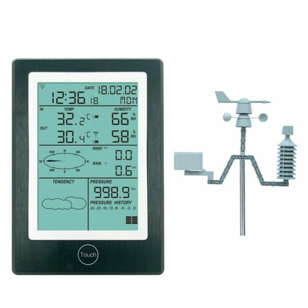 Solar Wireless Weather Station With Temperature Humidity Forecast