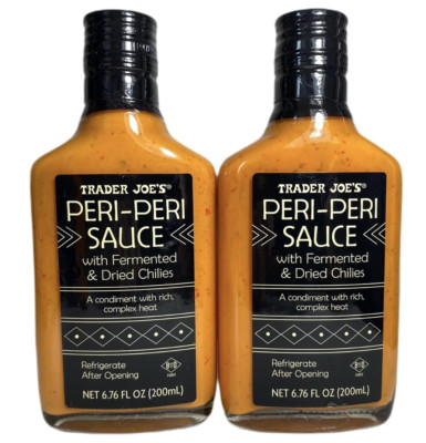 2 Trader Joe's PERI PERI SAUCE w/ Fermented & Dried Chilies Spicy Hot Yummy